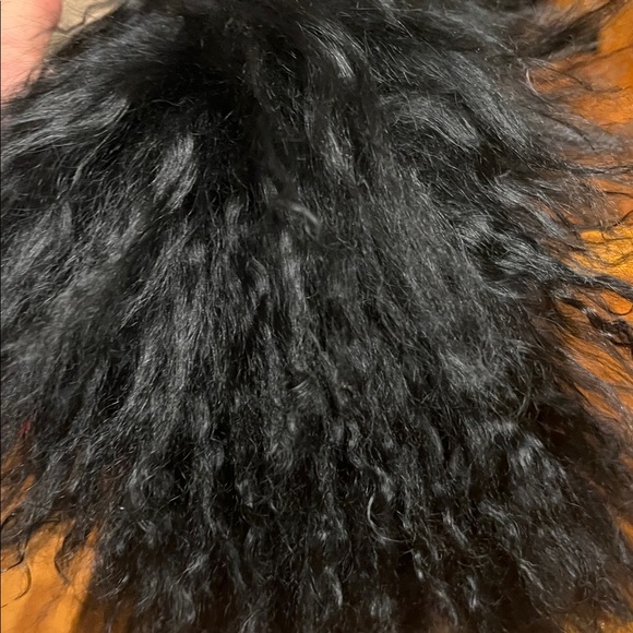 Black real sheep fur collar, new! Beautiful addition to the coat, sweater - Picture 9 of 14